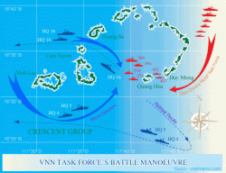 Sơ đồ diễn biến trận hải chiến Hoàng Sa 1974