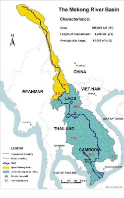 Bản đồ lưu vực sông Mê Kông (Nguồn: Ủy ban sông Mê Kông VN)