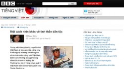 Phóng ảnh trang web BBC đăng tải bài của bà Đỗ Ngọc Bích.