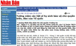 Phóng ảnh bài báo đăng trên trang mạng của báo Nhân Dân.