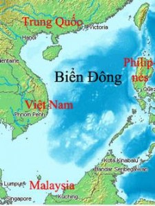 Bản đồ khu vực Biên Đông. Courtesy Wikipedia