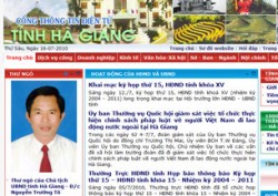 Ảnh chân dung ông Nguyễn Trường Tô vẫn được đưa lên bìa trang web  của UBND tỉnh Hà Giang (ngày 16 tháng 7, 2010). Screen capture