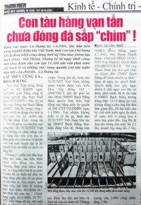 Bài báo của Thanh niên năm 2001