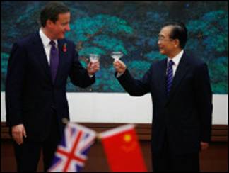 Hai thủ tướng David Cameron và Ôn Gia Bảo 'chúc mừng quan hệ Anh và Trung Quốc'