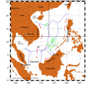 Bản đồ 1: Vùng Trung Quốc cấm đánh cá hầu như chỉ ảnh hưởng đến Việt Nam. Photo courtesy of seasfoundation.org