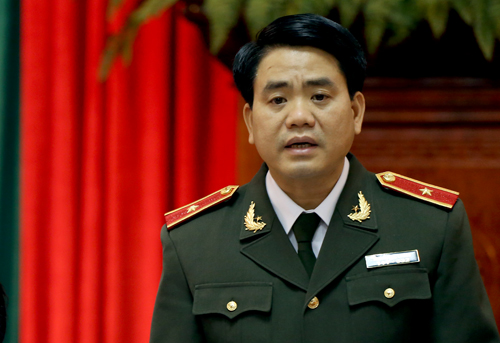Giám đốc công an Hà Nội Nguyễn Đức Chung cho biết lực lượng công an thành phố luôn tôn trọng các hoạt động của những người dân yêu nước. Ảnh: Bá Đô.